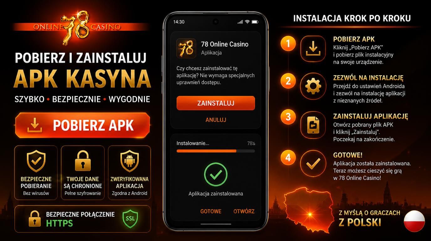 Proces bezpiecznej instalacji aplikacji APK 78 Casino na Androidzie